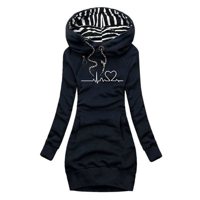 Cécile | Knitted Dress with Heartbeat Print