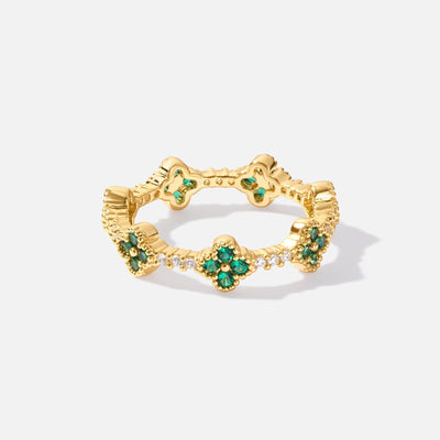 Luck - Four Leaf Clover Crystal Ring