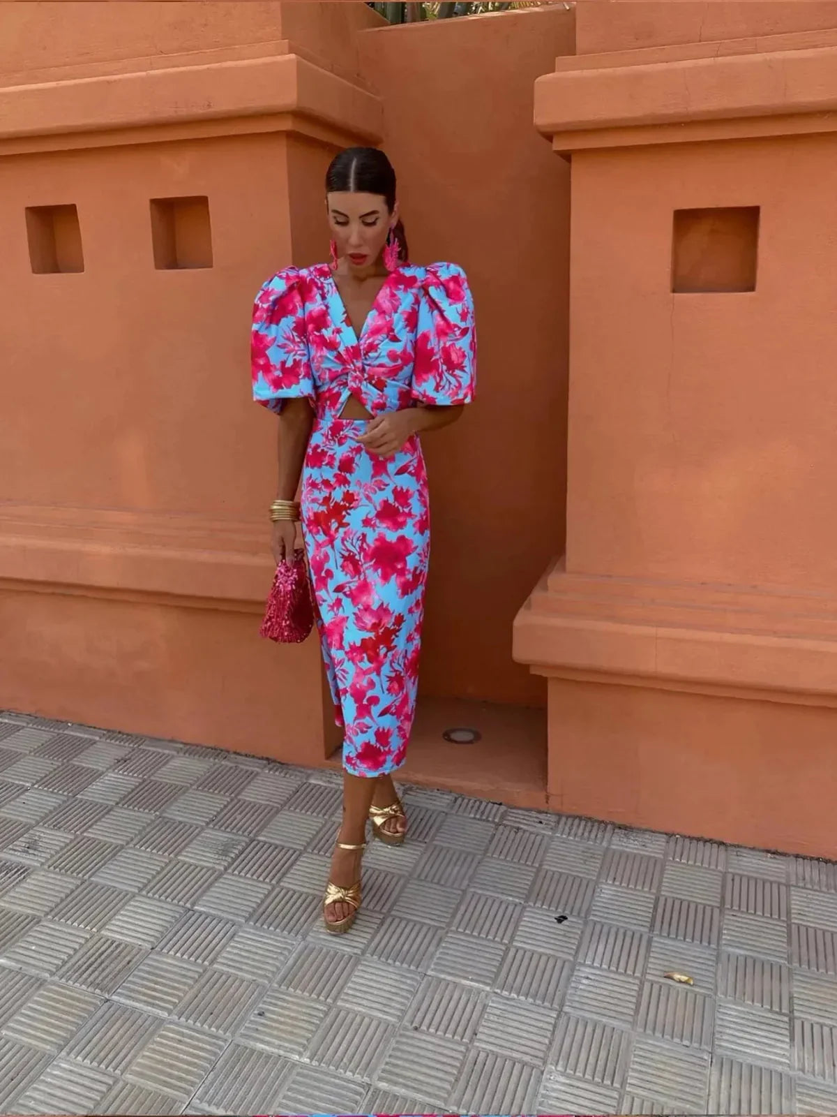 Lily™ | Stralende Rimpel Midi-jurk