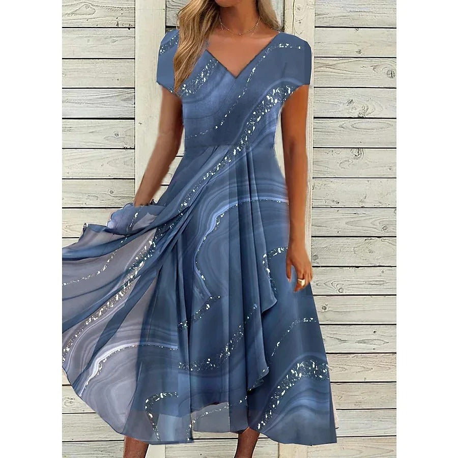 Naomi | Midi Dress with V-neck