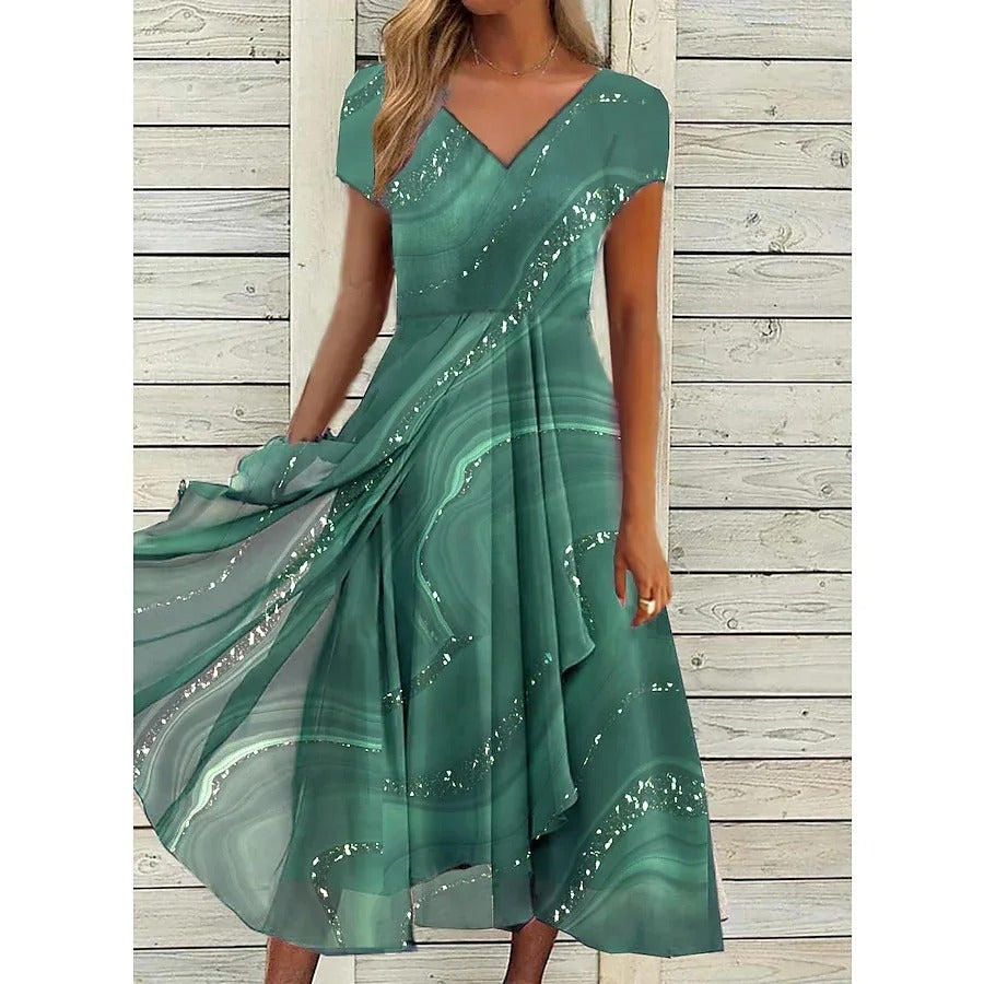 Naomi | Midi Dress with V-neck