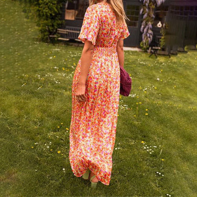 Seraphina™ | Gebloemde Maxijurk met Flattermouwen