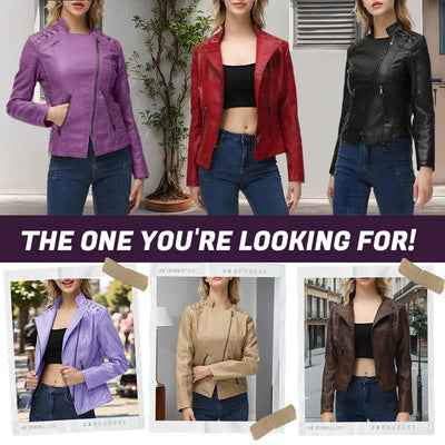💥vente chaude🔥Veste en cuir d'agneau lavé