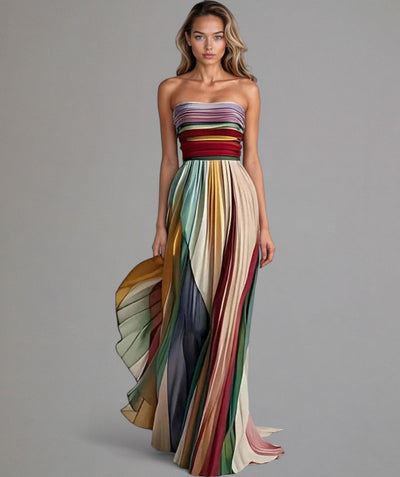 Breeze du Couchant - Colourful strapless dress