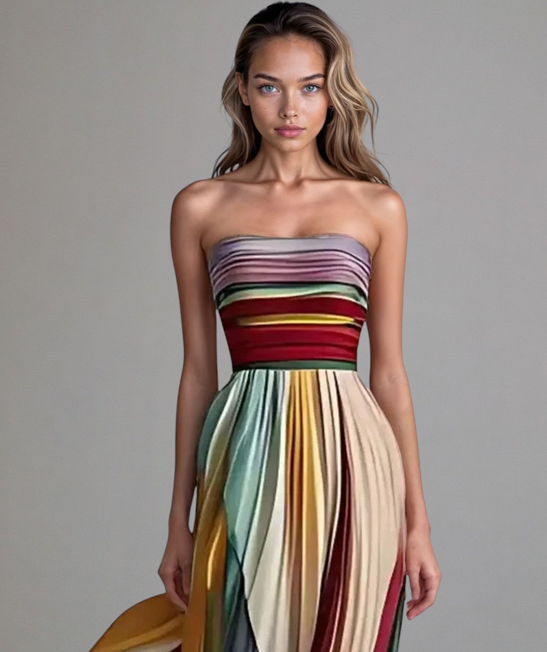 Breeze du Couchant - Colourful strapless dress