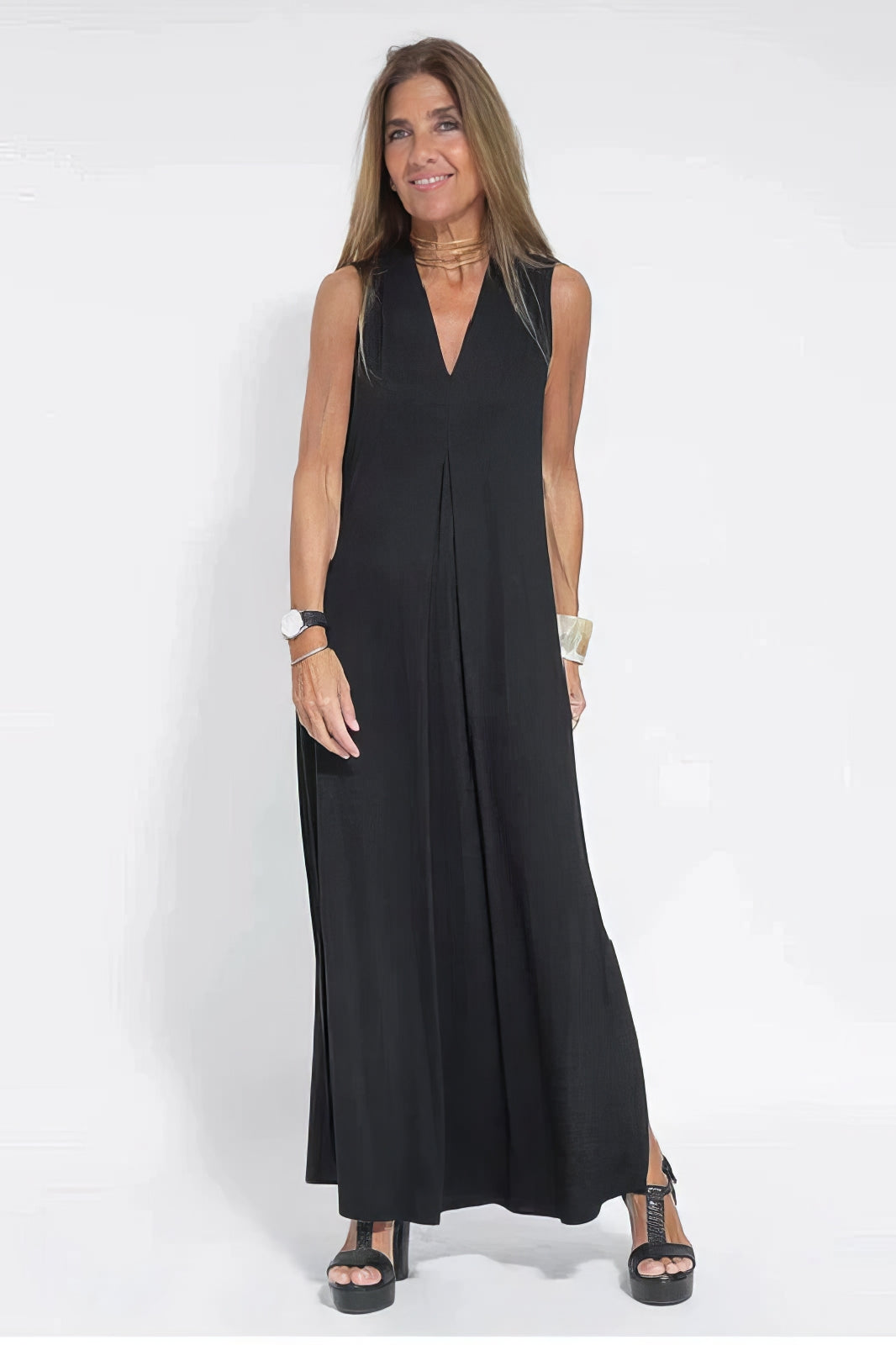 Ava™ | Elegant Long Dress + Free Gold Bracelet