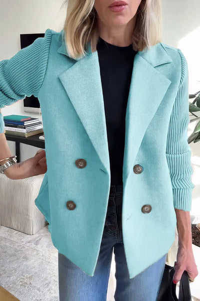 CLAIRE | Long Cardigan with Patchwork Sleeves