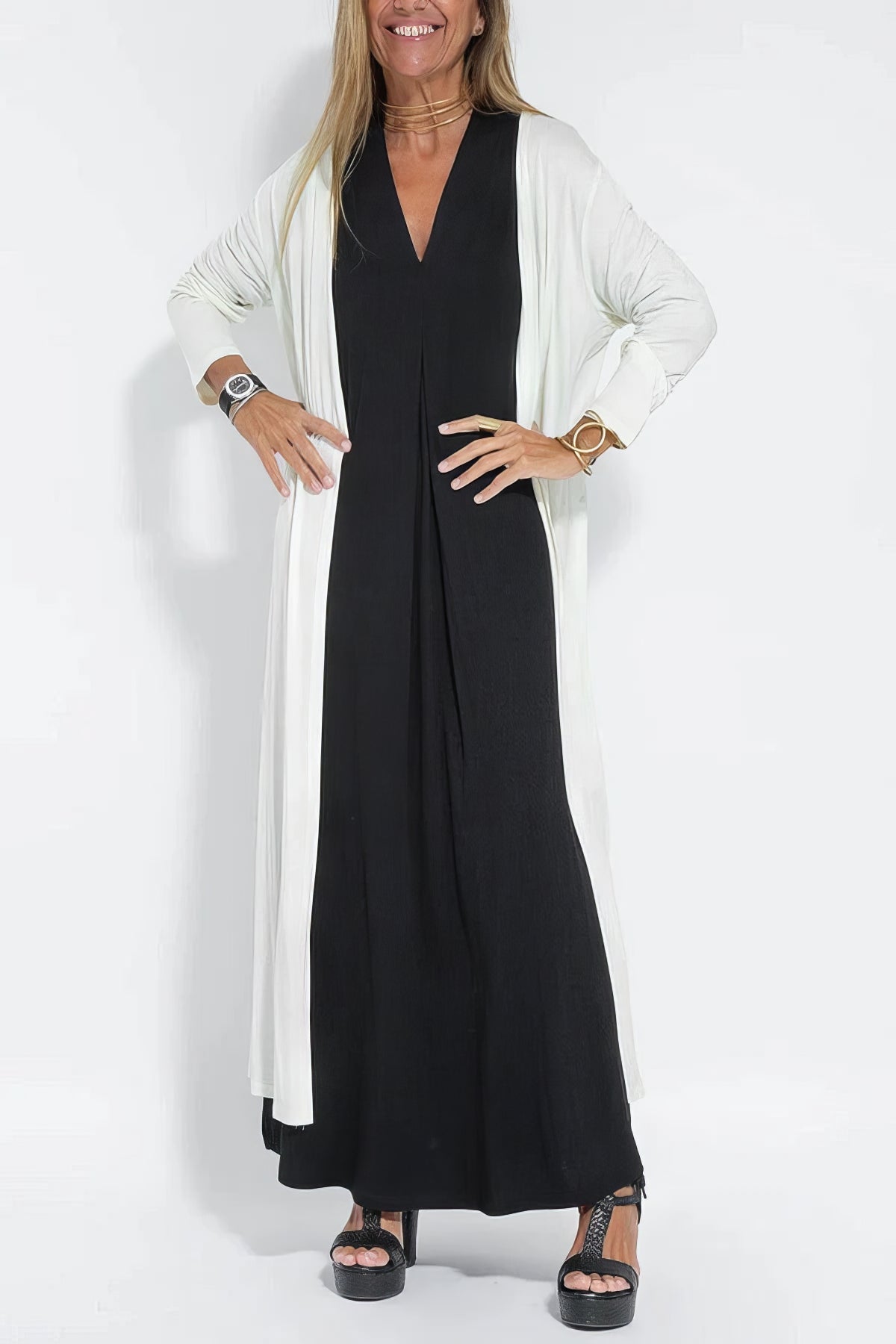 Ava™ | Elegant Long Dress + Free Gold Bracelet