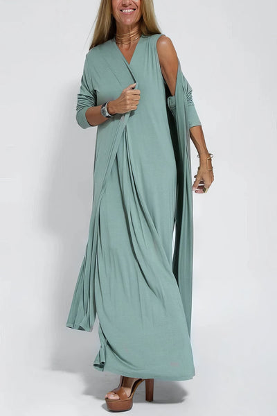 Ava™ | Elegant Long Dress + Free Gold Bracelet