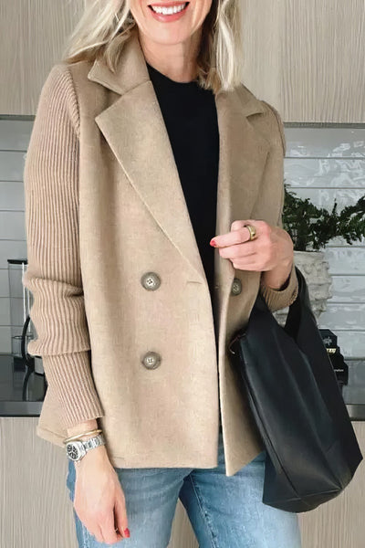 CLAIRE | Long Cardigan with Patchwork Sleeves