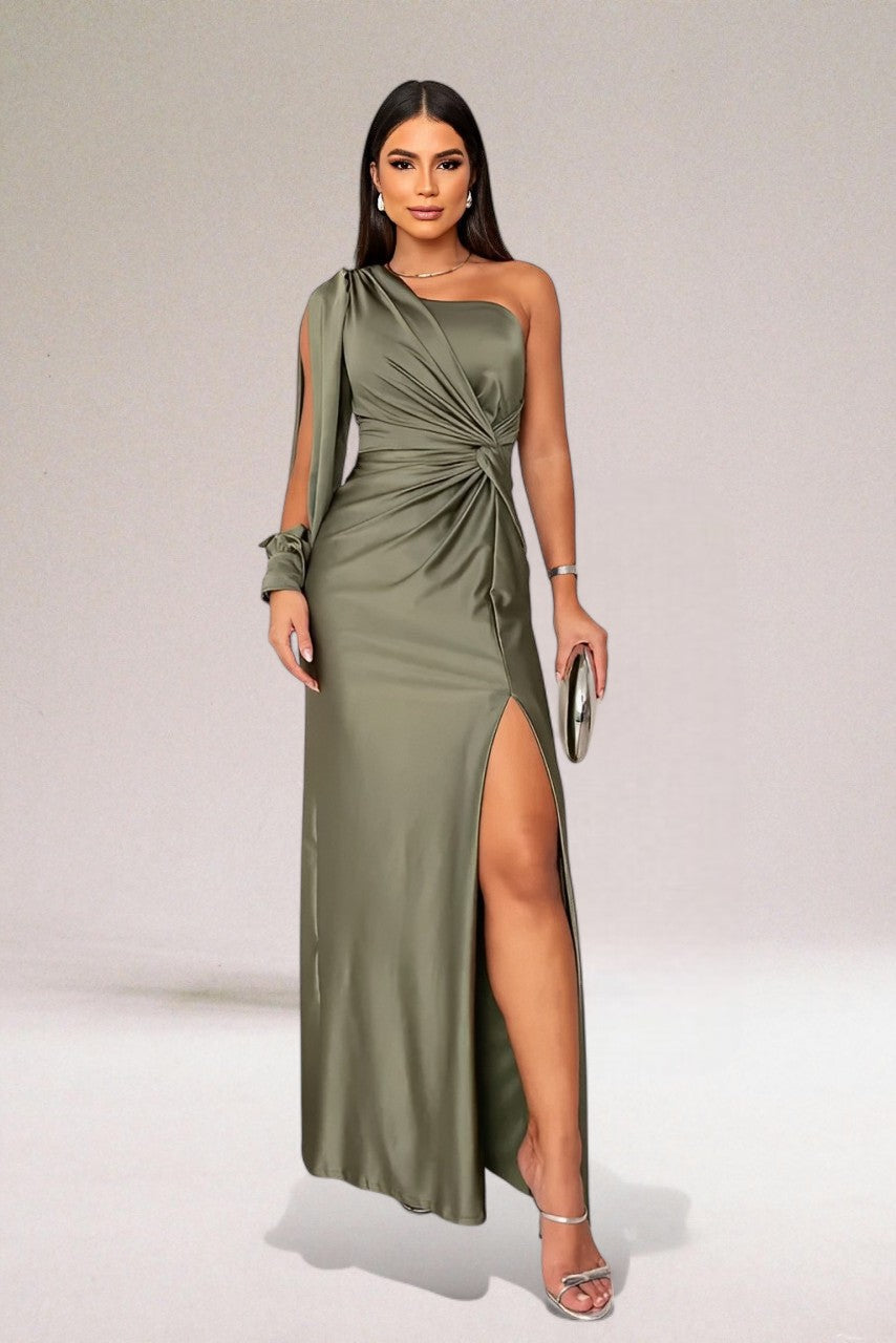 Venus™ | One-Shoulder Jurk met Drapering