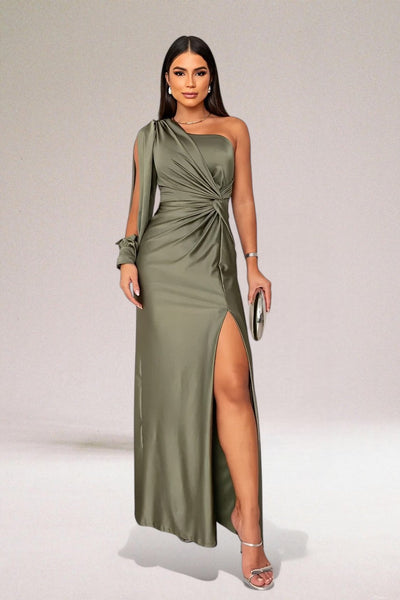 Venus™ | One-Shoulder Jurk met Drapering